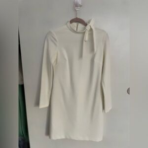 Calvin Klein - Cream Long Sleeve Mini Dress - Size 4